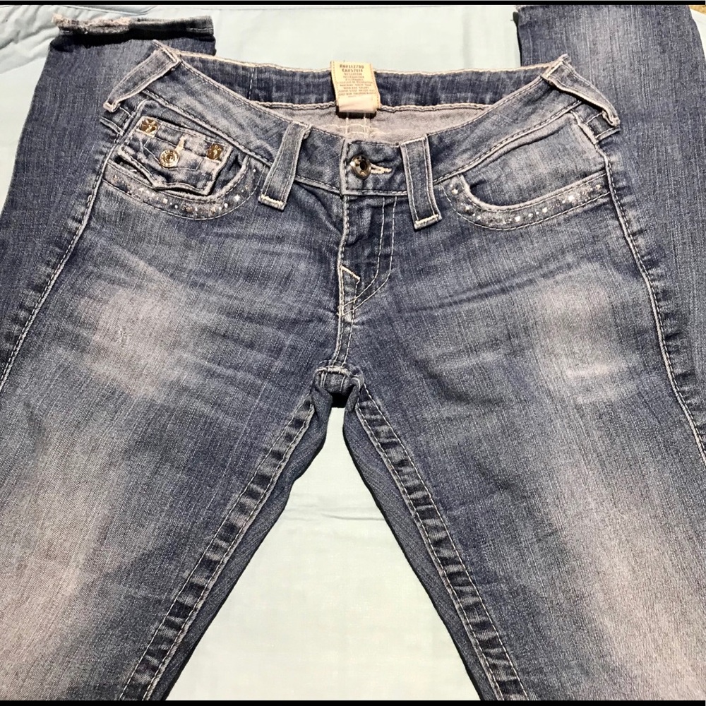 True Religion crystal embellished skinny jeans